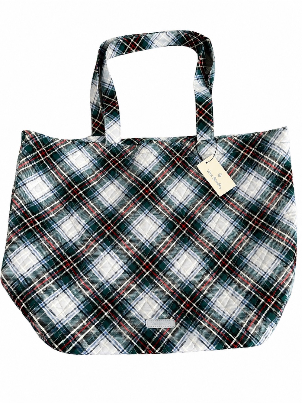 Vera Bradley Grand Tote Snowy Plaid NWT Quilted Cotton Travel Bag
